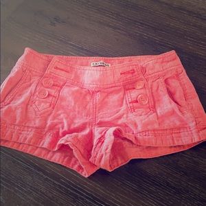 Red Express Linen Shorts